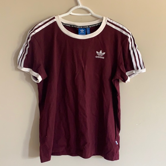 Burgundy Adidas T-Shirt - Picture 1 of 2